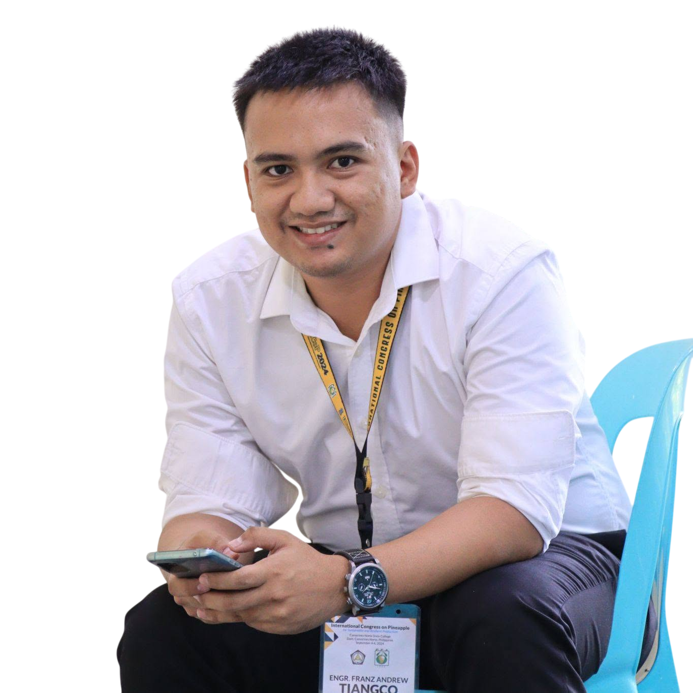 Franz Andrew T. Tiangco seated at a professional event